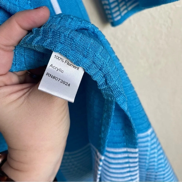 Ming Wang Blue Long Cardigan Open Front - Picture 5 of 5